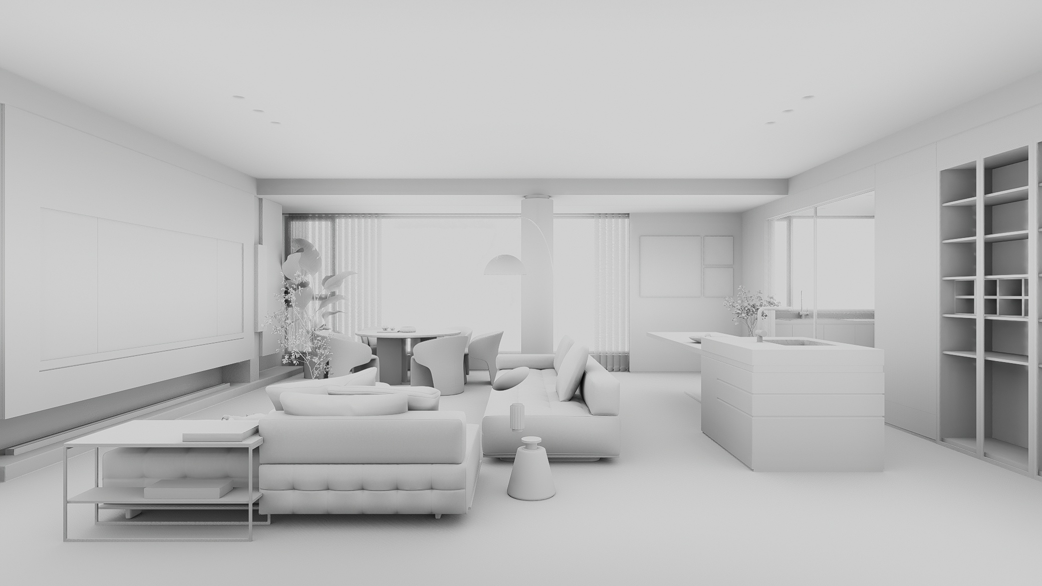 白模|空间|室内设计|HuiAlong - 原创作品 - 站酷 (ZCOOL)